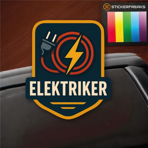 Elektriker aufkleber retro - elektriker,